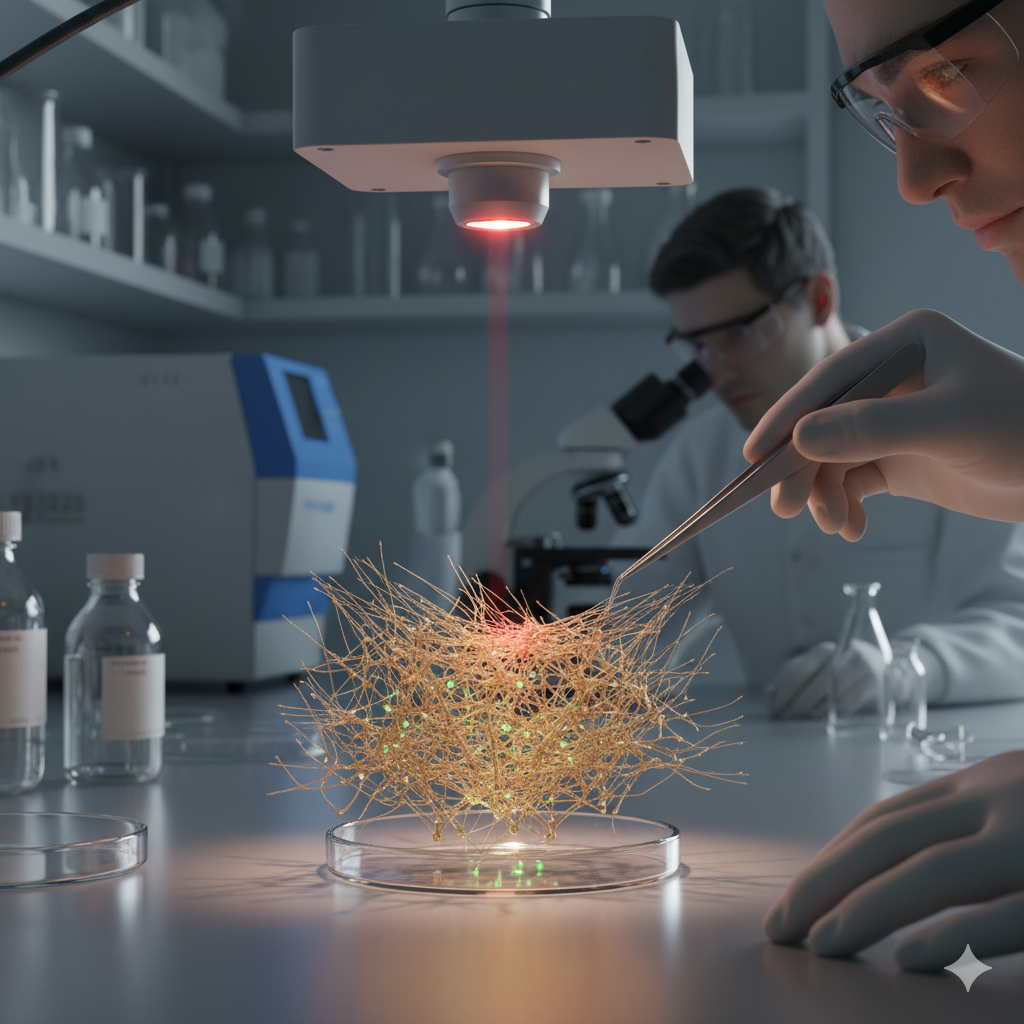 В ИТЭБ РАН создали материал, стимулирующий рост нейронов под действием инфракрасного света