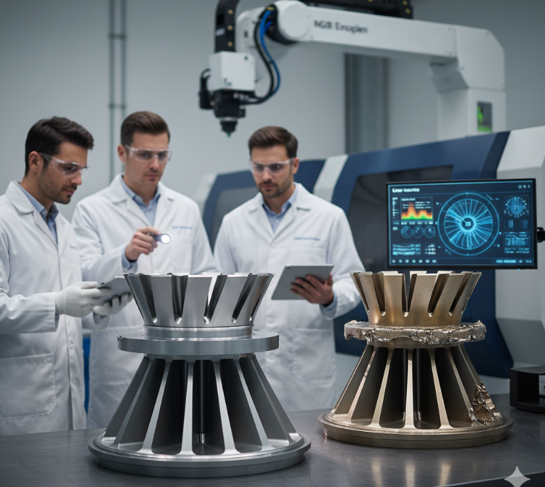 Политехники продемонстрировали эффективность лазерной наплавки при восстановлении деталей газотурбинных двигателей