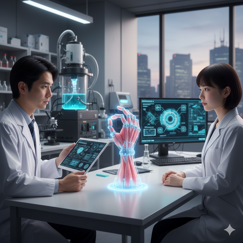 В Токийском университете создали 3D-печатную руку с искусственными мышцами из живых тканей