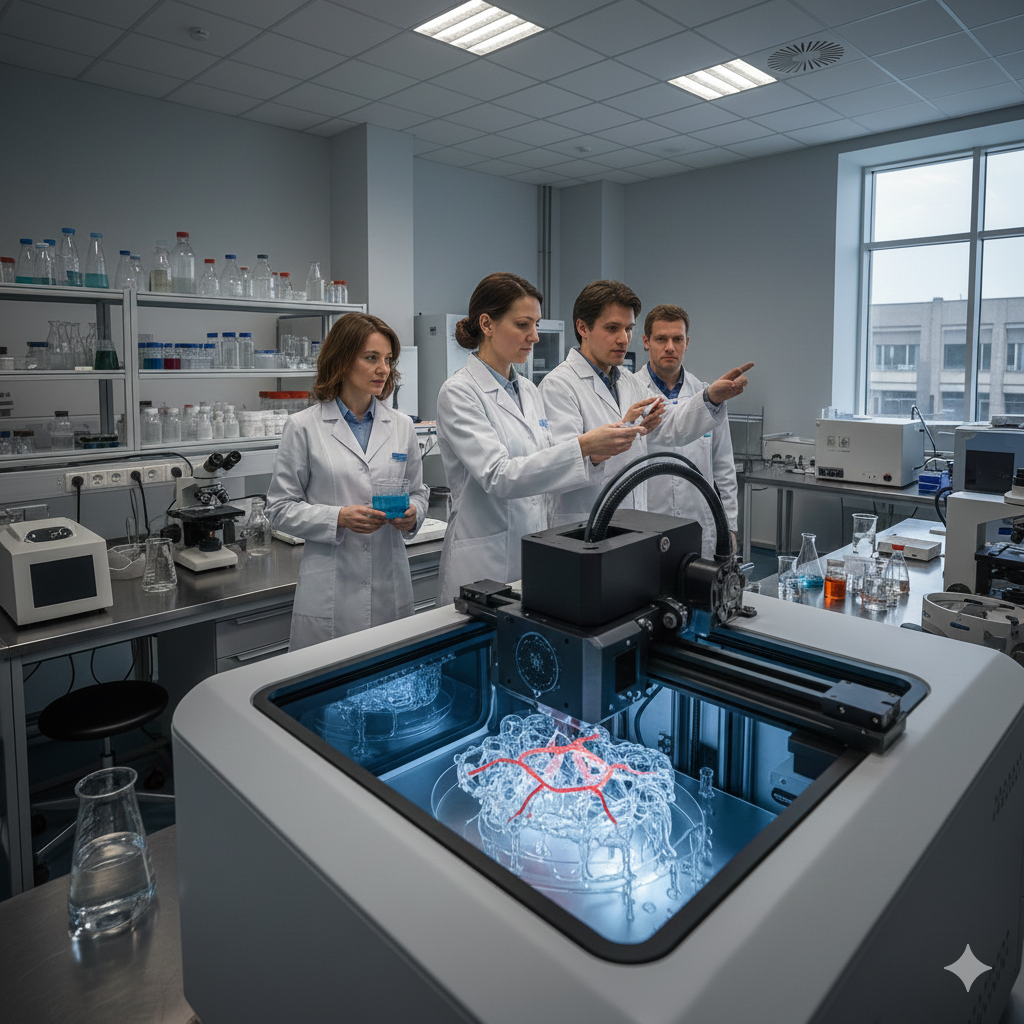 Самарские ученые создают биочернила и гидрогели для 3D-биопечати тканей и органов