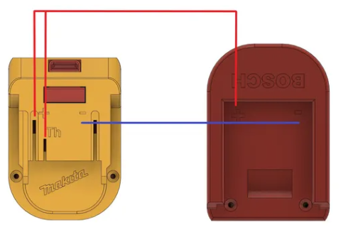 Переходник для инструмента Makita под аккумулятор Bosch