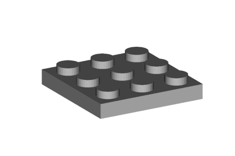 Пластина Lego 3x3 Заполненная