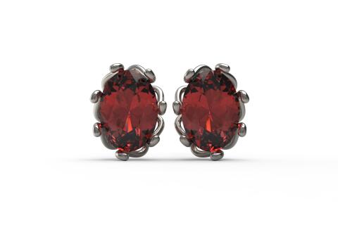 Серьги с овальным кастом