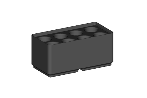 Ящики для аккумуляторов Gridfinity _AA_box_rechargable_2x1