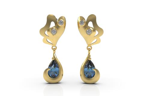 Серьги конусобразным кастом